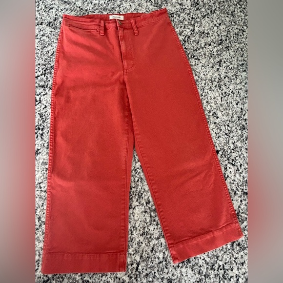Denim - Madewell Slim Emmett Wide-Leg Crop Pants. Size 30